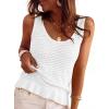 imagePRETTYGARDEN Crochet Tops for Women 2026 Resort Wear Summer Boho Sleeveless Sweater Tank Tops Beach Vacation Spring ClothesWhite