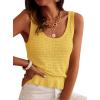 imagePRETTYGARDEN Crochet Tops for Women 2026 Resort Wear Summer Boho Sleeveless Sweater Tank Tops Beach Vacation Spring ClothesYellow
