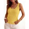 imagePRETTYGARDEN Crochet Tops for Women 2026 Resort Wear Summer Boho Sleeveless Sweater Tank Tops Beach Vacation Spring ClothesYellow