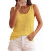 imagePRETTYGARDEN Crochet Tops for Women 2026 Resort Wear Summer Boho Sleeveless Sweater Tank Tops Beach Vacation Spring ClothesYellow