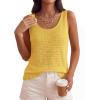 imagePRETTYGARDEN Crochet Tops for Women 2026 Resort Wear Summer Boho Sleeveless Sweater Tank Tops Beach Vacation Spring ClothesYellow
