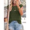 imagePRETTYGARDEN Crochet Tops for Women 2026 Summer Sweater Vest Knit Cap Sleeve Hollow Out Tank Coverup Spring Fashion ClothingArmy Green