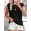 imagePRETTYGARDEN Crochet Tops for Women 2026 Summer Sweater Vest Knit Cap Sleeve Hollow Out Tank Coverup Spring Fashion ClothingBlack