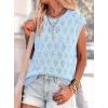 imagePRETTYGARDEN Crochet Tops for Women 2026 Summer Sweater Vest Knit Cap Sleeve Hollow Out Tank Coverup Spring Fashion ClothingLight Blue