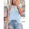 imagePRETTYGARDEN Crochet Tops for Women 2026 Summer Sweater Vest Knit Cap Sleeve Hollow Out Tank Coverup Spring Fashion ClothingLight Blue