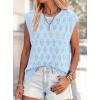 imagePRETTYGARDEN Crochet Tops for Women 2026 Summer Sweater Vest Knit Cap Sleeve Hollow Out Tank Coverup Spring Fashion ClothingLight Blue