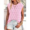imagePRETTYGARDEN Crochet Tops for Women 2026 Summer Sweater Vest Knit Cap Sleeve Hollow Out Tank Coverup Spring Fashion ClothingLight Pink