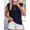 imagePRETTYGARDEN Crochet Tops for Women 2026 Summer Sweater Vest Knit Cap Sleeve Hollow Out Tank Coverup Spring Fashion ClothingNavy Blue