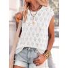 imagePRETTYGARDEN Crochet Tops for Women 2026 Summer Sweater Vest Knit Cap Sleeve Hollow Out Tank Coverup Spring Fashion ClothingWhite