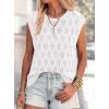 imagePRETTYGARDEN Crochet Tops for Women 2026 Summer Sweater Vest Knit Cap Sleeve Hollow Out Tank Coverup Spring Fashion ClothingWhite