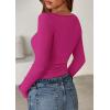 imagePRETTYGARDEN Long Sleeve Shirts for Women 2026 Fall Boat Neck Ribbed Knit Ruched Spring Going Out Tops Casual Basic TeesHot Pink
