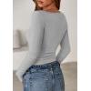 imagePRETTYGARDEN Long Sleeve Shirts for Women 2026 Fall Boat Neck Ribbed Knit Ruched Spring Going Out Tops Casual Basic TeesLight Grey