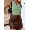imagePRETTYGARDEN Silk Satin Halter Tops for Women Summer 2026 Cowl Neck Tie Back Going Out Sleeveless Business Casual Tank TopLight Green