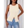 imagePRETTYGARDEN Sleeveless Button Down Shirts for Women Summer 2026 Going Out Ribbed Knit Tank Tops Y2K Clothes Trendy Vest TopsApricot