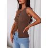 imagePRETTYGARDEN Sleeveless Button Down Shirts for Women Summer 2026 Going Out Ribbed Knit Tank Tops Y2K Clothes Trendy Vest TopsBrown