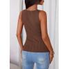 imagePRETTYGARDEN Sleeveless Button Down Shirts for Women Summer 2026 Going Out Ribbed Knit Tank Tops Y2K Clothes Trendy Vest TopsBrown