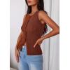 imagePRETTYGARDEN Sleeveless Button Down Shirts for Women Summer 2026 Going Out Ribbed Knit Tank Tops Y2K Clothes Trendy Vest TopsCaramel
