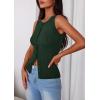imagePRETTYGARDEN Sleeveless Button Down Shirts for Women Summer 2026 Going Out Ribbed Knit Tank Tops Y2K Clothes Trendy Vest TopsDark Green