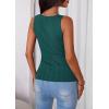 imagePRETTYGARDEN Sleeveless Button Down Shirts for Women Summer 2026 Going Out Ribbed Knit Tank Tops Y2K Clothes Trendy Vest TopsMalachite Green