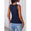 imagePRETTYGARDEN Sleeveless Button Down Shirts for Women Summer 2026 Going Out Ribbed Knit Tank Tops Y2K Clothes Trendy Vest TopsNavy