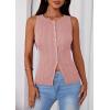 imagePRETTYGARDEN Sleeveless Button Down Shirts for Women Summer 2026 Going Out Ribbed Knit Tank Tops Y2K Clothes Trendy Vest TopsPink