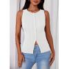 imagePRETTYGARDEN Sleeveless Button Down Shirts for Women Summer 2026 Going Out Ribbed Knit Tank Tops Y2K Clothes Trendy Vest TopsWhite