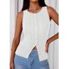 imagePRETTYGARDEN Sleeveless Button Down Shirts for Women Summer 2026 Going Out Ribbed Knit Tank Tops Y2K Clothes Trendy Vest TopsWhite