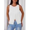 imagePRETTYGARDEN Sleeveless Button Down Shirts for Women Summer 2026 Going Out Ribbed Knit Tank Tops Y2K Clothes Trendy Vest TopsWhite