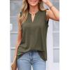 imagePRETTYGARDEN Sleeveless Tops for Women 2026 Summer Dressy Tank Tops Cute V Neck Ruffle Blouses Spring Work Office ShirtsArmy Green