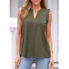 imagePRETTYGARDEN Sleeveless Tops for Women 2026 Summer Dressy Tank Tops Cute V Neck Ruffle Blouses Spring Work Office ShirtsArmy Green