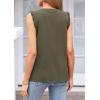 imagePRETTYGARDEN Sleeveless Tops for Women 2026 Summer Dressy Tank Tops Cute V Neck Ruffle Blouses Spring Work Office ShirtsArmy Green