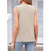 imagePRETTYGARDEN Sleeveless Tops for Women 2026 Summer Dressy Tank Tops Cute V Neck Ruffle Blouses Spring Work Office ShirtsBeige