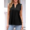 imagePRETTYGARDEN Sleeveless Tops for Women 2026 Summer Dressy Tank Tops Cute V Neck Ruffle Blouses Spring Work Office ShirtsBlack