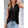 imagePRETTYGARDEN Sleeveless Tops for Women 2026 Summer Dressy Tank Tops Cute V Neck Ruffle Blouses Spring Work Office ShirtsBlack