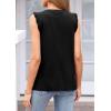 imagePRETTYGARDEN Sleeveless Tops for Women 2026 Summer Dressy Tank Tops Cute V Neck Ruffle Blouses Spring Work Office ShirtsBlack
