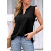 imagePRETTYGARDEN Sleeveless Tops for Women 2026 Summer Dressy Tank Tops Cute V Neck Ruffle Blouses Spring Work Office ShirtsBlack