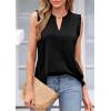 imagePRETTYGARDEN Sleeveless Tops for Women 2026 Summer Dressy Tank Tops Cute V Neck Ruffle Blouses Spring Work Office ShirtsBlack