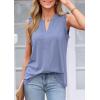 imagePRETTYGARDEN Sleeveless Tops for Women 2026 Summer Dressy Tank Tops Cute V Neck Ruffle Blouses Spring Work Office ShirtsBlue