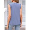 imagePRETTYGARDEN Sleeveless Tops for Women 2026 Summer Dressy Tank Tops Cute V Neck Ruffle Blouses Spring Work Office ShirtsBlue