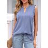 imagePRETTYGARDEN Sleeveless Tops for Women 2026 Summer Dressy Tank Tops Cute V Neck Ruffle Blouses Spring Work Office ShirtsBlue