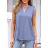 imagePRETTYGARDEN Sleeveless Tops for Women 2026 Summer Dressy Tank Tops Cute V Neck Ruffle Blouses Spring Work Office ShirtsBlue