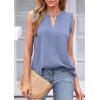 imagePRETTYGARDEN Sleeveless Tops for Women 2026 Summer Dressy Tank Tops Cute V Neck Ruffle Blouses Spring Work Office ShirtsBlue