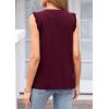imagePRETTYGARDEN Sleeveless Tops for Women 2026 Summer Dressy Tank Tops Cute V Neck Ruffle Blouses Spring Work Office ShirtsBurgundy