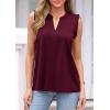 imagePRETTYGARDEN Sleeveless Tops for Women 2026 Summer Dressy Tank Tops Cute V Neck Ruffle Blouses Spring Work Office ShirtsBurgundy
