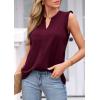 imagePRETTYGARDEN Sleeveless Tops for Women 2026 Summer Dressy Tank Tops Cute V Neck Ruffle Blouses Spring Work Office ShirtsBurgundy