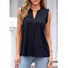 imagePRETTYGARDEN Sleeveless Tops for Women 2026 Summer Dressy Tank Tops Cute V Neck Ruffle Blouses Spring Work Office ShirtsNavy