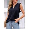 imagePRETTYGARDEN Sleeveless Tops for Women 2026 Summer Dressy Tank Tops Cute V Neck Ruffle Blouses Spring Work Office ShirtsNavy