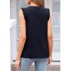 imagePRETTYGARDEN Sleeveless Tops for Women 2026 Summer Dressy Tank Tops Cute V Neck Ruffle Blouses Spring Work Office ShirtsNavy