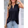 imagePRETTYGARDEN Sleeveless Tops for Women 2026 Summer Dressy Tank Tops Cute V Neck Ruffle Blouses Spring Work Office ShirtsNavy