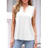 imagePRETTYGARDEN Sleeveless Tops for Women 2026 Summer Dressy Tank Tops Cute V Neck Ruffle Blouses Spring Work Office ShirtsWhite